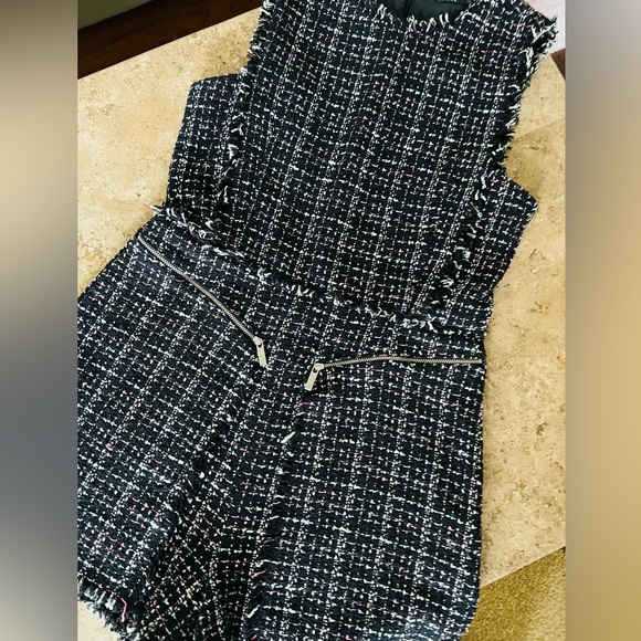 NWOT Zara Tweed Pinafore Jumpsuit Romper Blogger/ Influencer Must Have! Size L - Picture 8 of 14